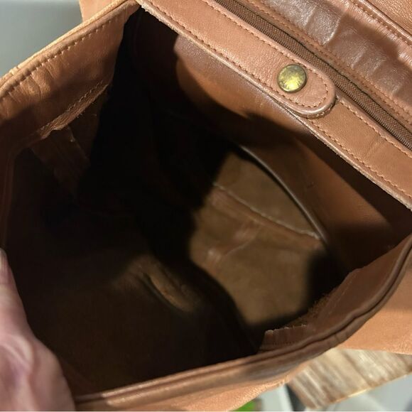 Vintage Coach 4134 Soho Bantam British Tan Leather Backpack Brown Buckle - Picture 10 of 11